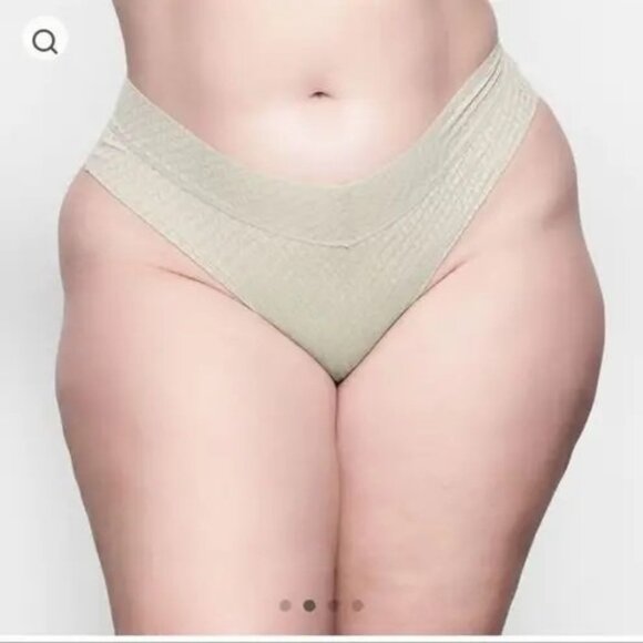 SKIMS Logo Mesh Boy Short + Cheeky Brief Lot of 2 Bone Olive 4X - Picture 2 of 11